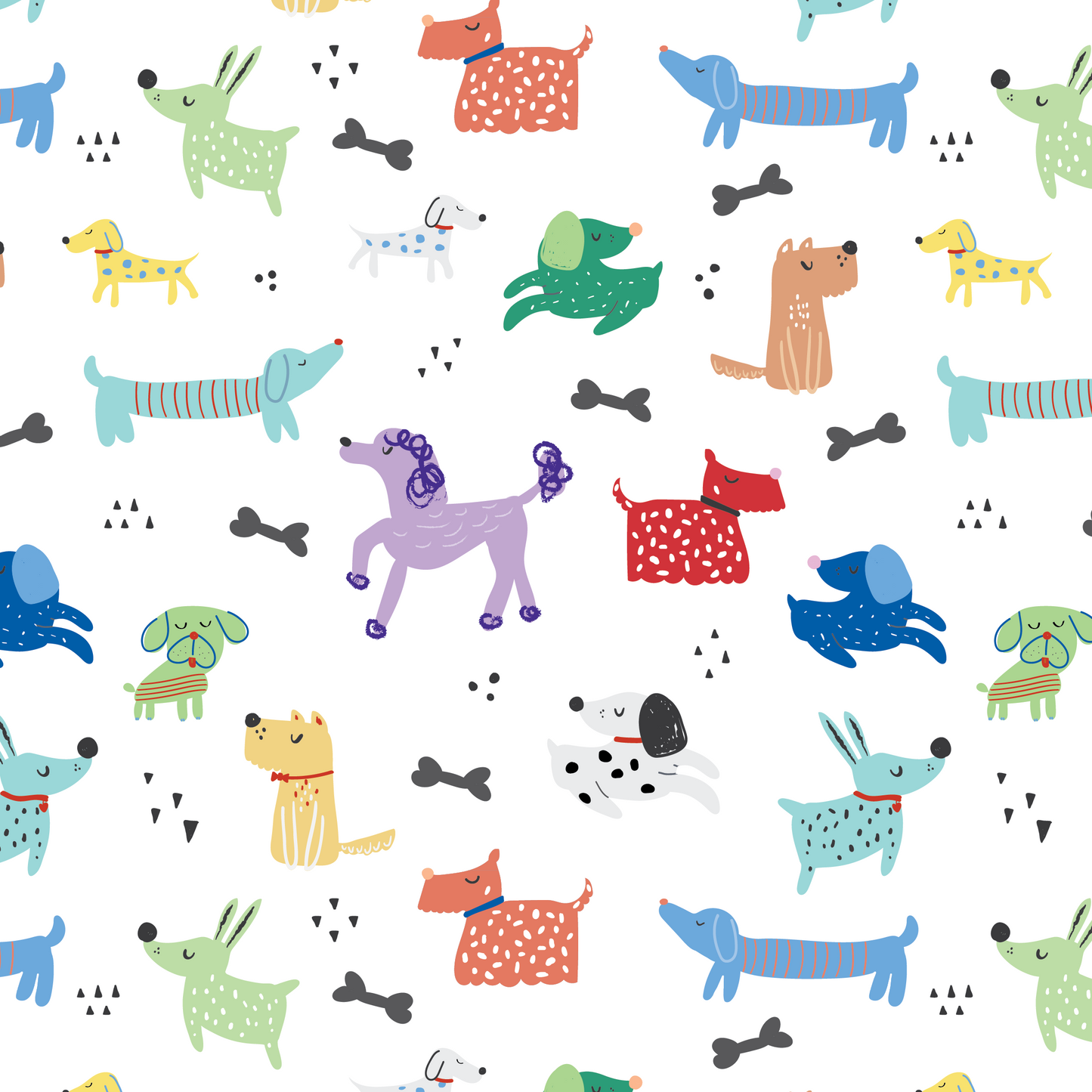 Bright and Playful Pups Wallpaper featuring a violet poodle WW2607