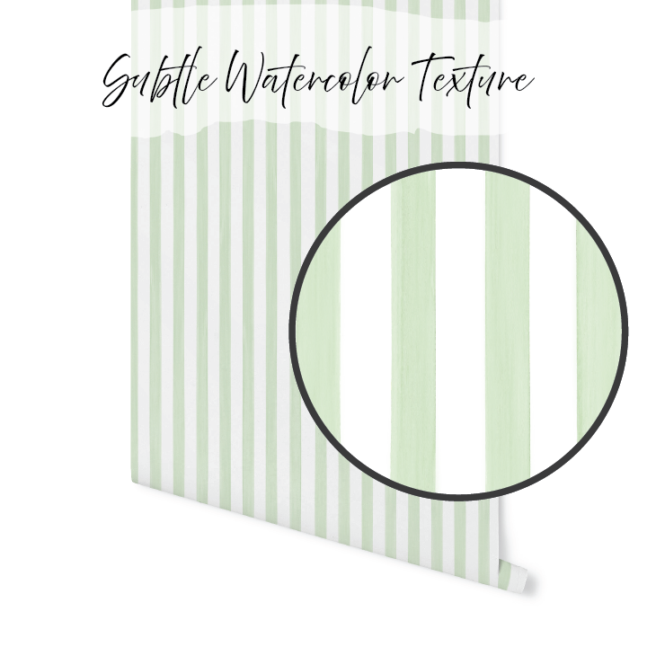 Chartreuse Green Watercolor Summer Stripes, seersucker inspired thin striped light spring green wallpaper WW2608