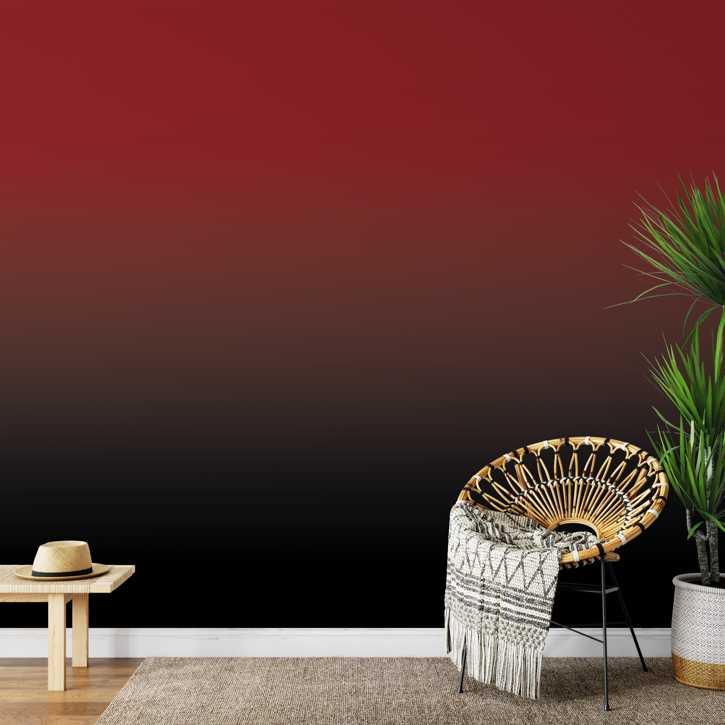 Black and Red Ombre Wallpaper WW2614