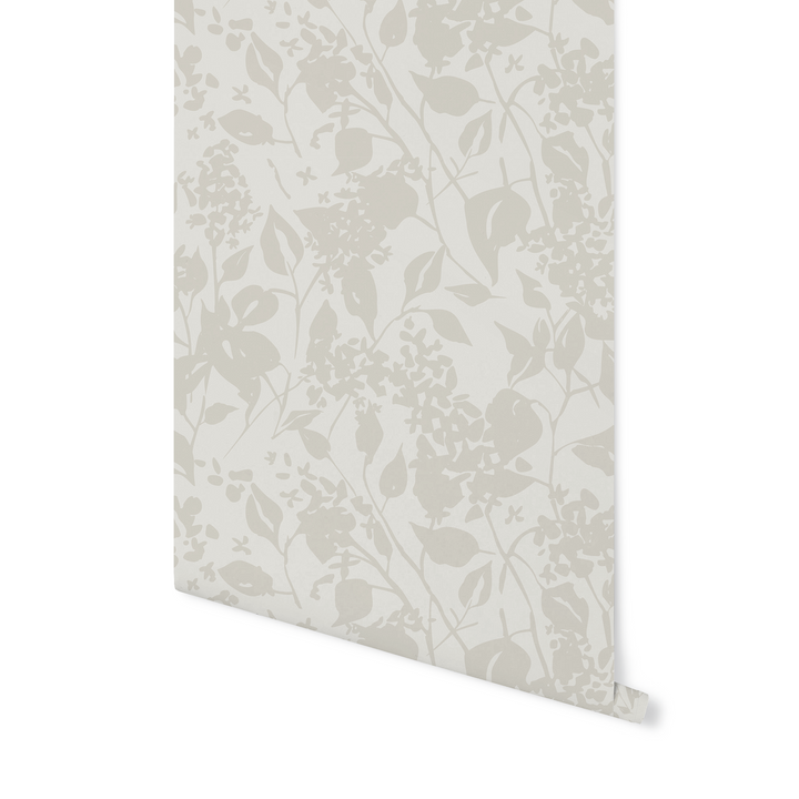 Beige Abstract Floral Wallpaper WW2508