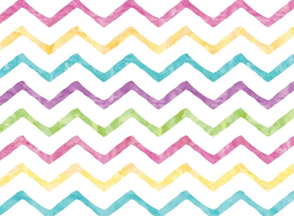 Peel and Stick Wallpaper Kids/ Candy Colored Watercolor XL Chevrons Wallpaper Mural/ Removable/ Unpasted/ Pre-Pasted Wallpaper WW1738