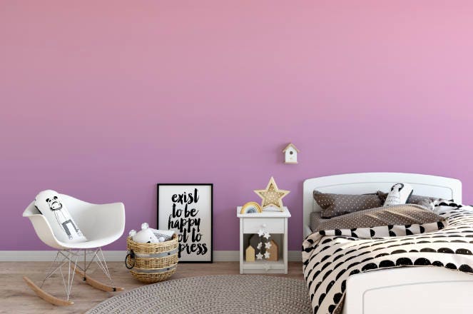 Wallpaper Ombre Pink Purple/ Peel and Stick Wallpaper/ Pink and Purple Ombre Wallpaper/ Removable/ Unpasted/ Pre-Pasted Wallpaper WW1702