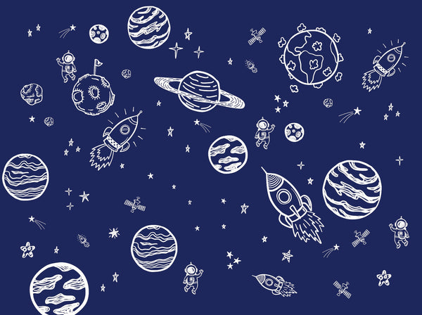 Peel and Stick Wallpaper Blue/ Navy Space Mural Wallpaper/ Removable Wallpaper/ Unpasted Wallpaper/ Pre-Pasted Wallpaper WW1935