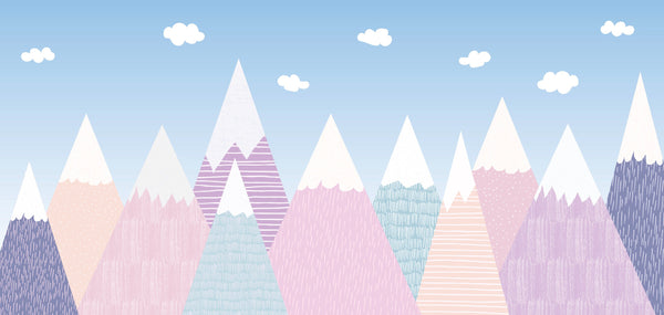 Mountain Wallpaper Pink/ Blushing Pink Mighty Mountain Wallpaper/ Removable/ Peel and Stick/ Unpasted/ Pre-pasted Wallpaper WW2095