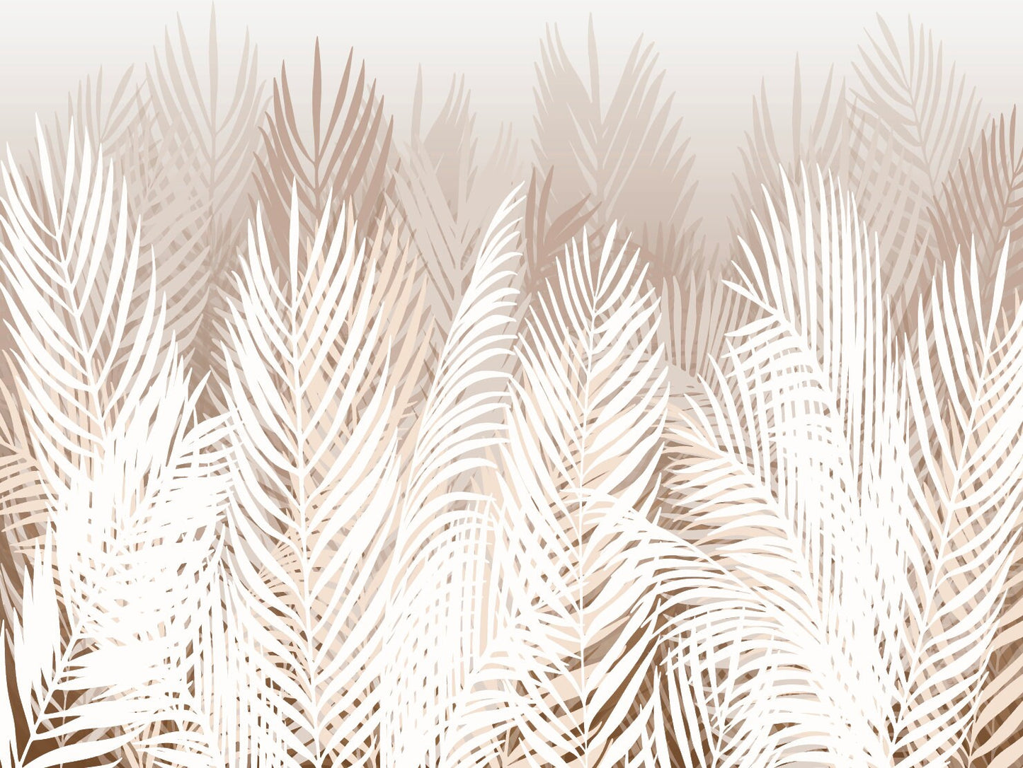 Cognac Palm Mural Tropical Coastal Palm Leaf Wallpaper Mural Removable/ Peel and Stick/ Unpasted/ Pre-Pasted Wallpaper WW2097