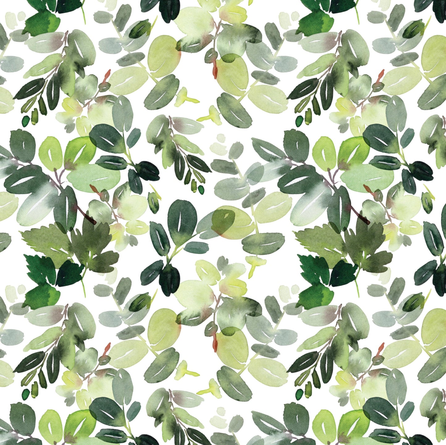 Peel and Stick Wallpaper Green/ Watercolor Greenery Wallpaper/ Removable Wallpaper/ Unpasted Wallpaper/ Pre-Pasted Wallpaper WW2063