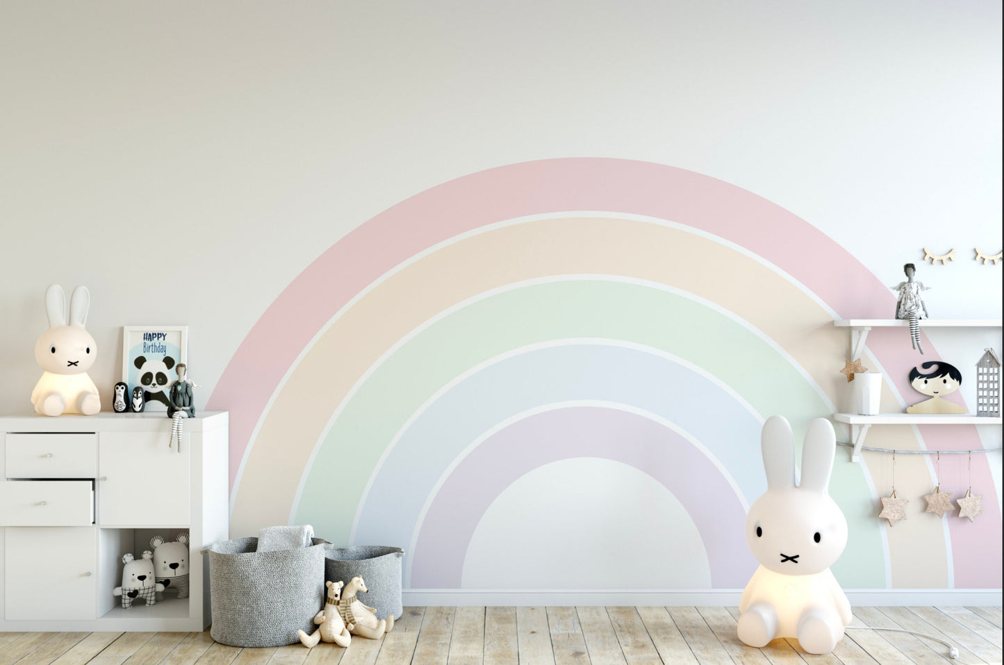 Wallpaper Rainbow/ Pastel Rainbow Wallpaper/ Removable Wallpaper/ Peel and Stick Wallpaper/ Unpasted Wallpaper/ Pre-Pasted Wallpaper WW2089