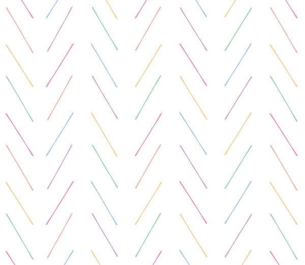 Peel and Stick Wallpaper Kids/ Modern Pastel Rainbow Herringbone Wallpaper/ Removable Wallpaper/ Unpasted Wallpaper/ Wallpaper WW2139