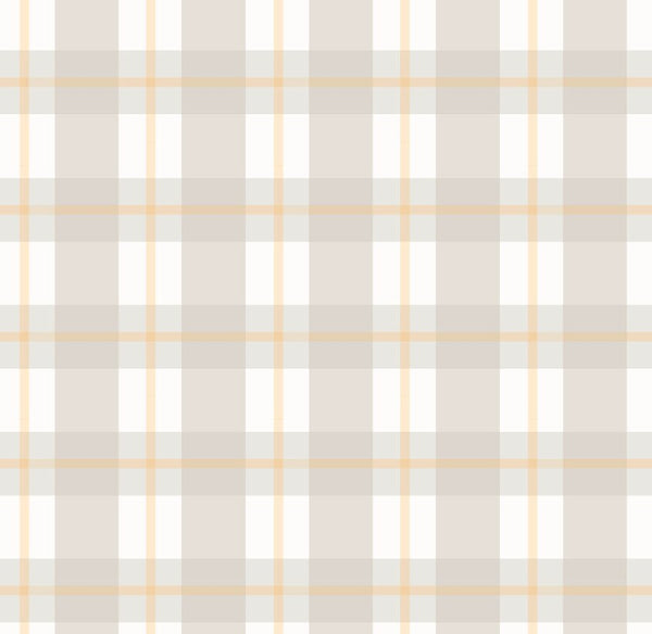 Wallpaper Plaid/ Creamsicle Beige Plaid Wallpaper/ Removable Wallpaper/ Peel and Stick/ Unpasted/ Pre-Pasted Wallpaper WW2153