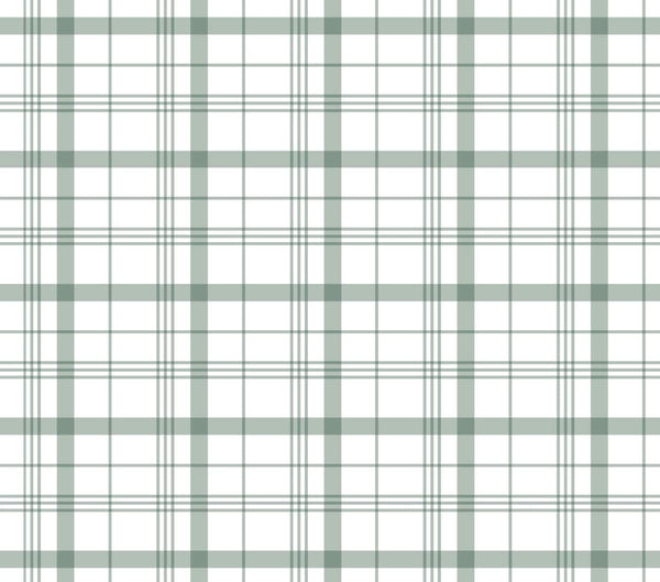 Wallpaper Plaid Green/ Sage Green Asymmetric Plaid Wallpaper / Removable / Peel and Stick / Unpasted / Pre-Pasted Wallpaper WW2103