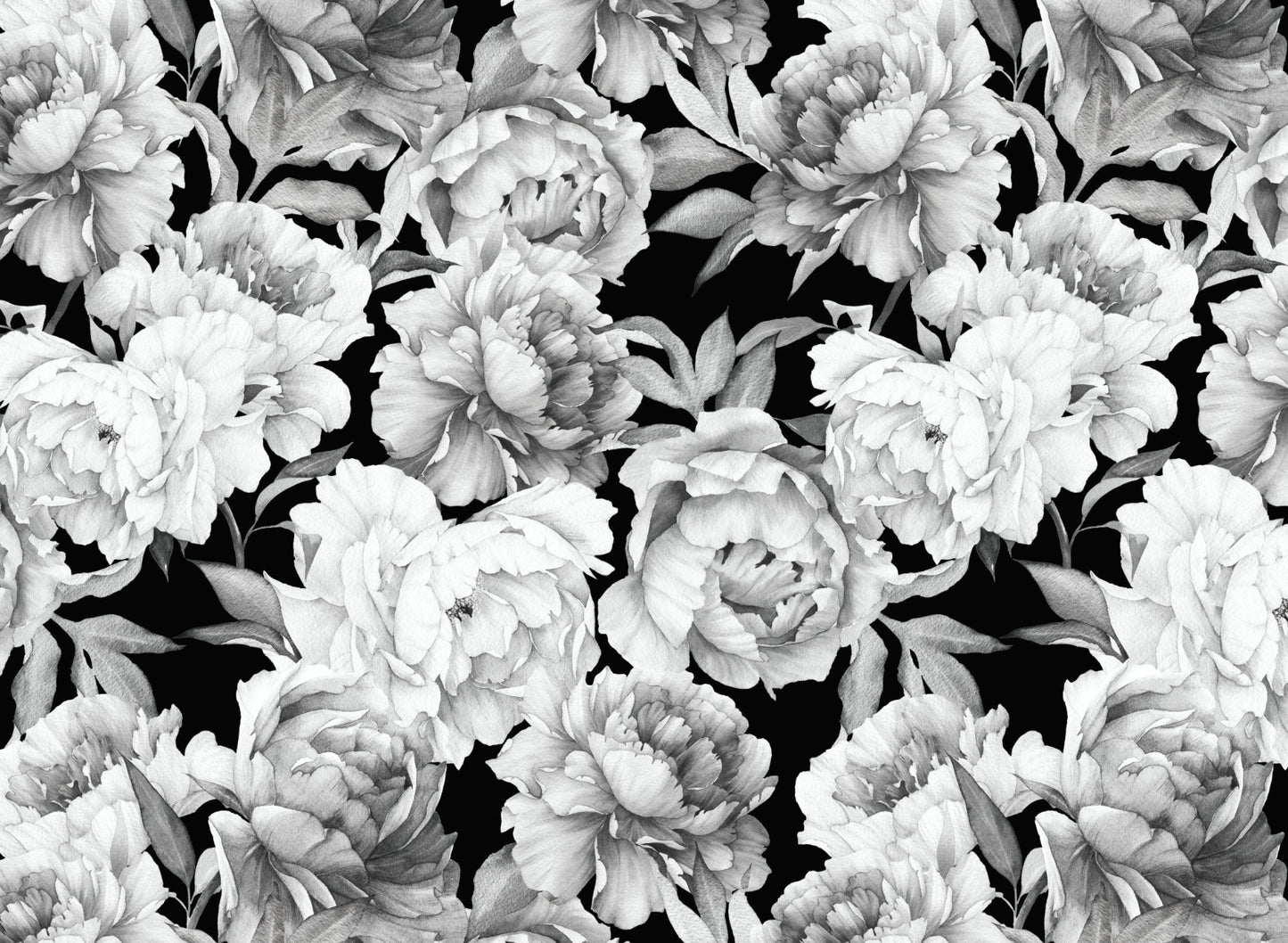 Peel and Stick Wallpaper Floral/ Black Peony Wallpaper/ Removable Wallpaper/ Unpasted Wallpaper/ Pre-Pasted Wallpaper WW2210