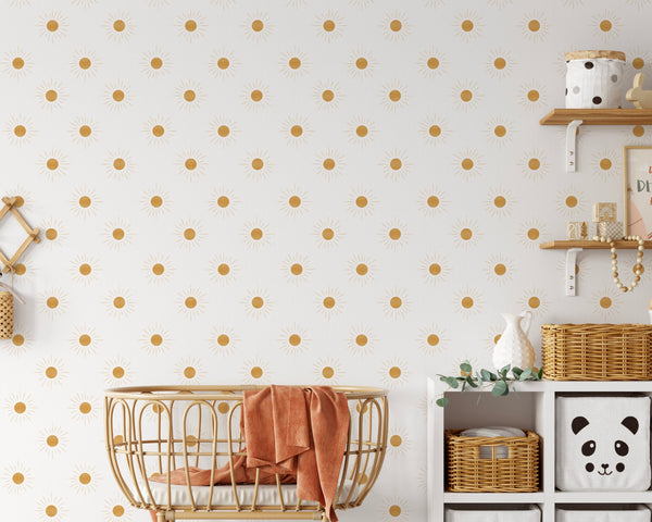 Boho Sunshine // Removable Wallpaper // Peel and Stick Wallpaper // Unpasted Wallpaper // Pre-Pasted Wallpaper WW2259