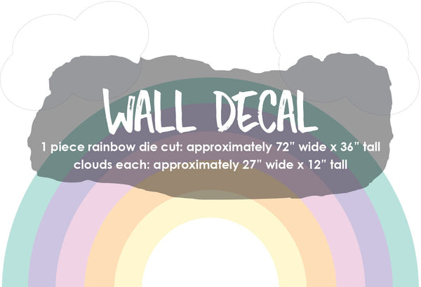 RAINBOW DECAL/ Candy Colored Rainbow DECAL/ Removable Wallpaper/ Peel and Stick Wallpaper/ Unpasted Wallpaper/ Pre-Pasted Wallpaper WW2274