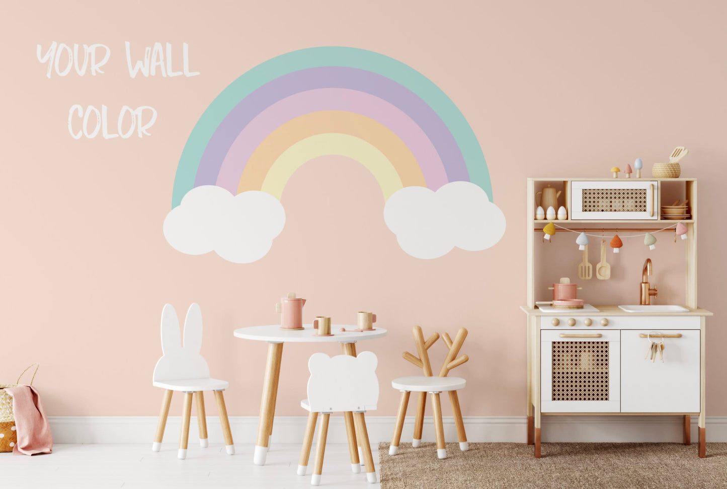 RAINBOW DECAL/ Candy Colored Rainbow DECAL/ Removable Wallpaper/ Peel and Stick Wallpaper/ Unpasted Wallpaper/ Pre-Pasted Wallpaper WW2274