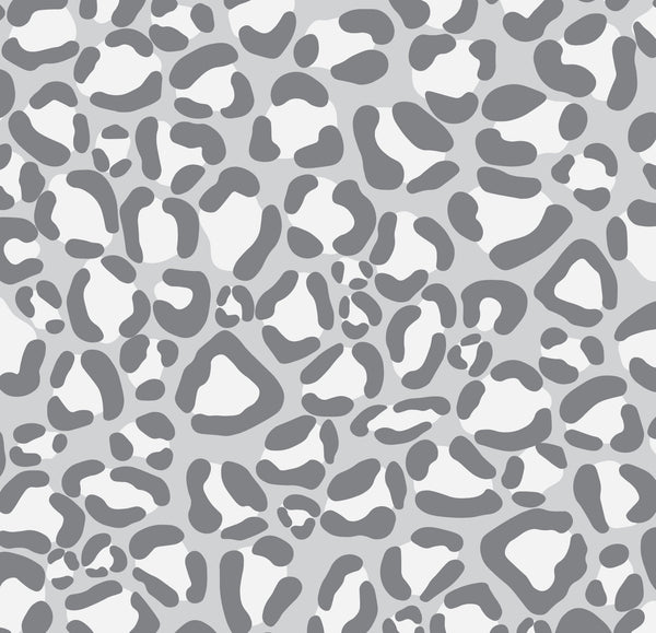 Peel and Stick Wallpaper Leopard/ Modern Gray Leopard Print Wallpaper/ Removable Wallpaper/ Unpasted Wallpaper/ Pre-Pasted Wallpaper WW2244