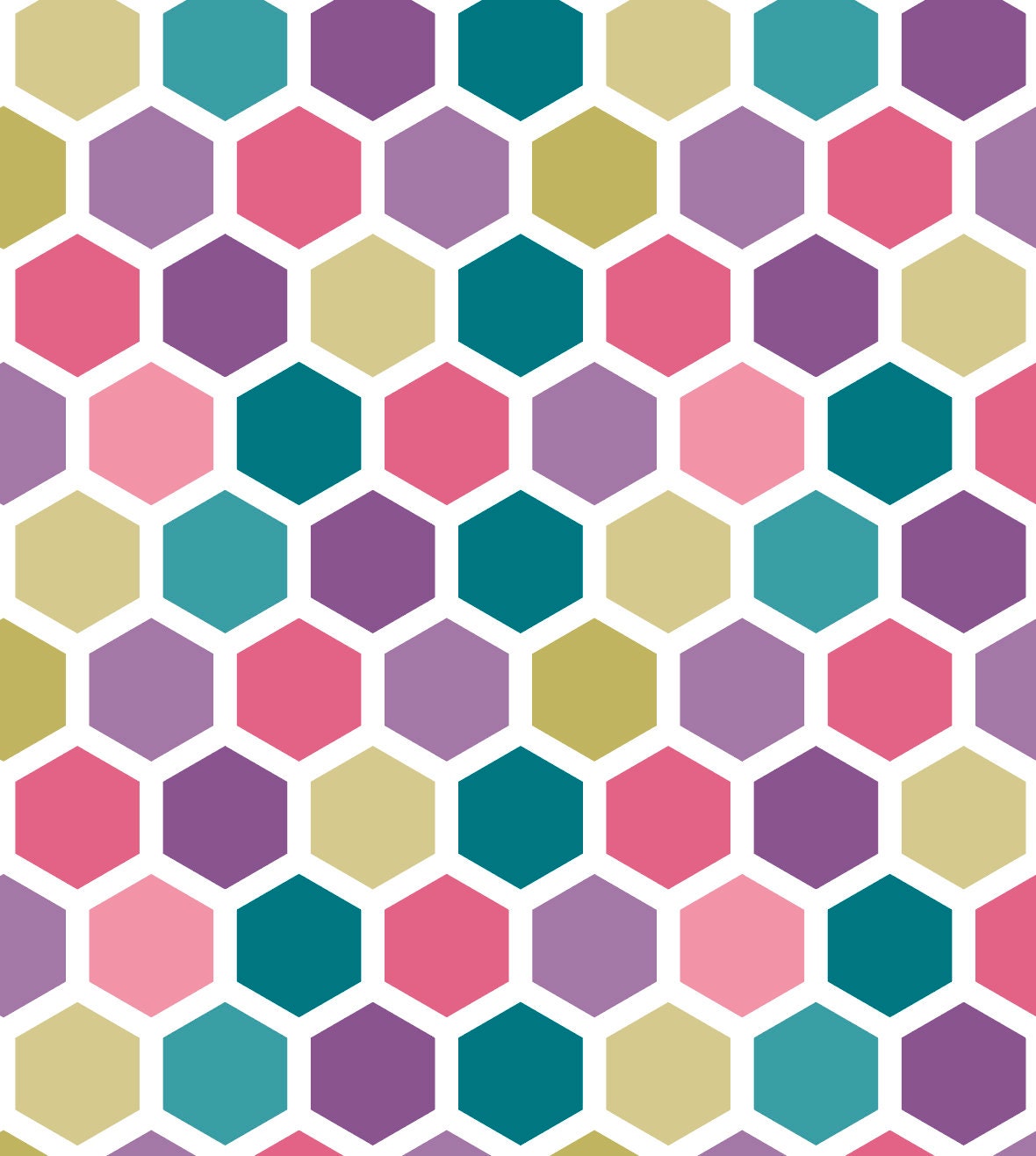 Wallpaper Hexagon Peel and Stick / Pink Dancing Hexagon Wallpaper/ Removable Wallpaper/ Unpasted Wallpaper WW2256