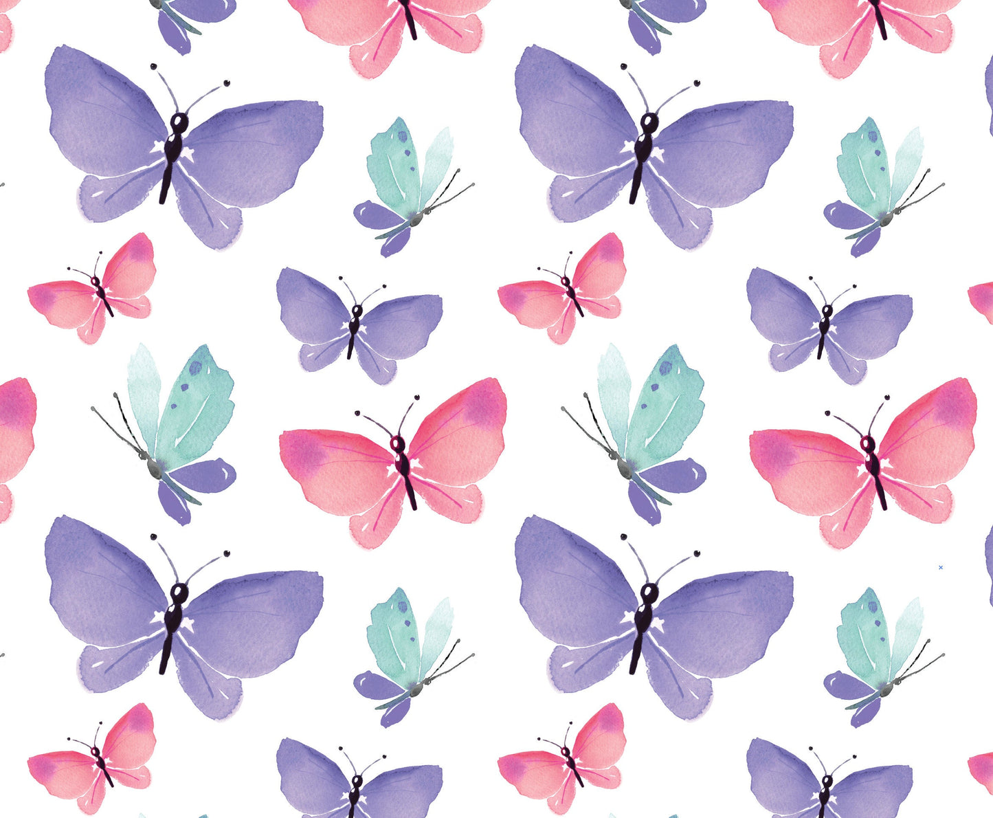 Pink, Purple & Teal Watercolor Butterflies Wallpaper / Removable/ Peel and Stick/ Unpasted/ Pre-Pasted Wallpaper WW2267