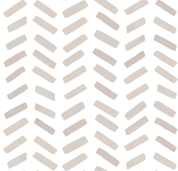 Peel and Stick Wallpaper Beige/ Beige Chevron Brush Strokes Wallpaper/ Removable Wallpaper/ Unpasted Wallpaper/ Wallpaper WW2307