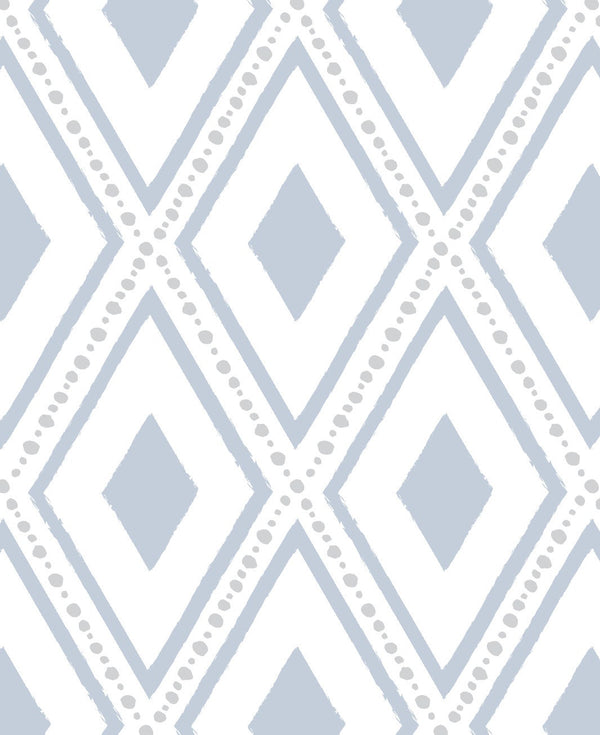 Peel and Stick Wallpaper blue/ Geometric Diamond Stone Blue Wallpaper/ Removable/ Unpasted/ Pre-Pasted Wallpaper WW1946