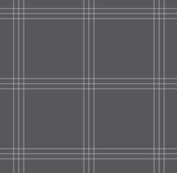 Charcoal Windowpane Plaid Wallpaper/ Removable/ Peel and Stick/ Unpasted/ Pre-Pasted Wallpaper WW2337