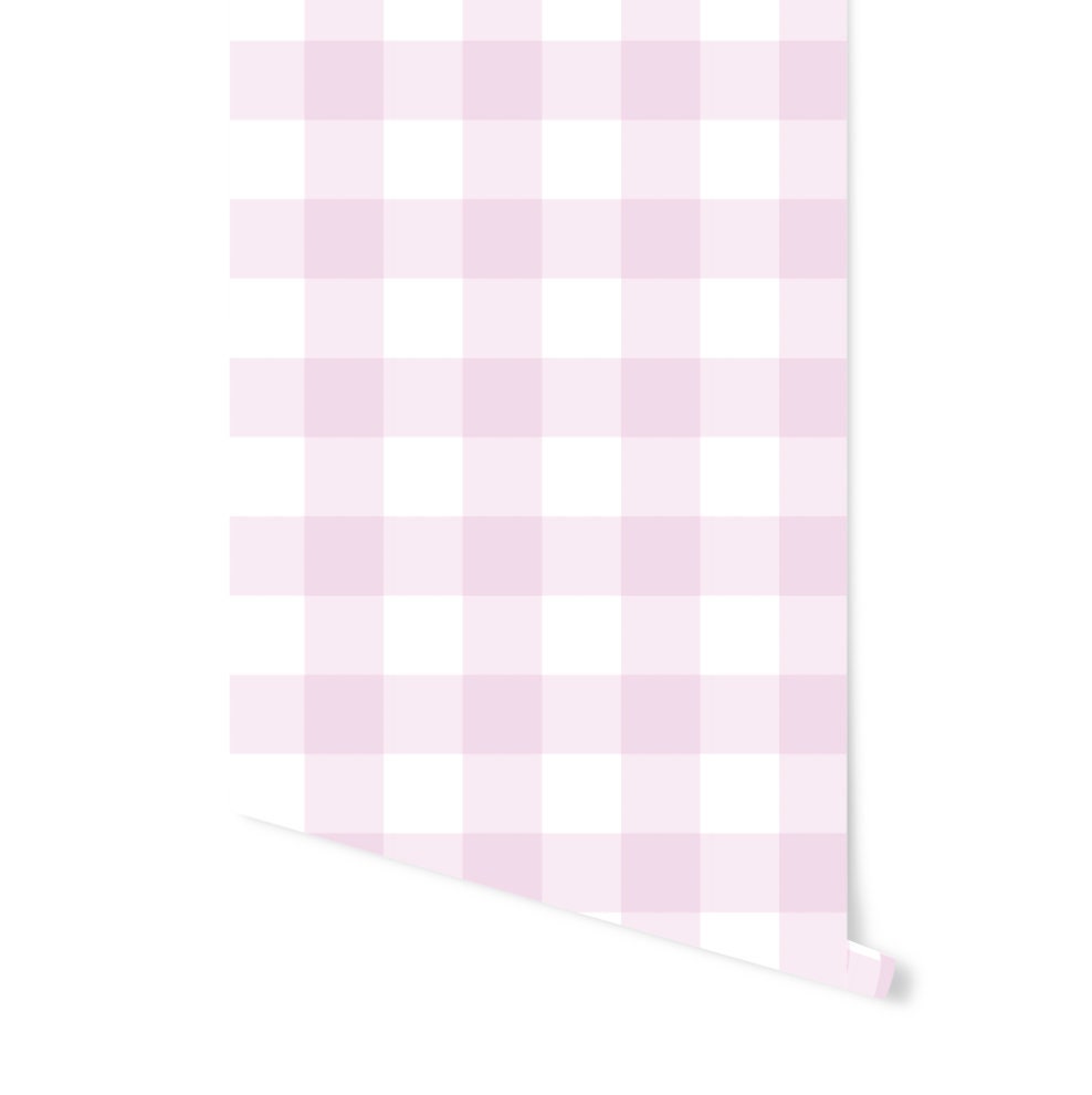 Bubblegum Pink Check Wallpaper WW2335