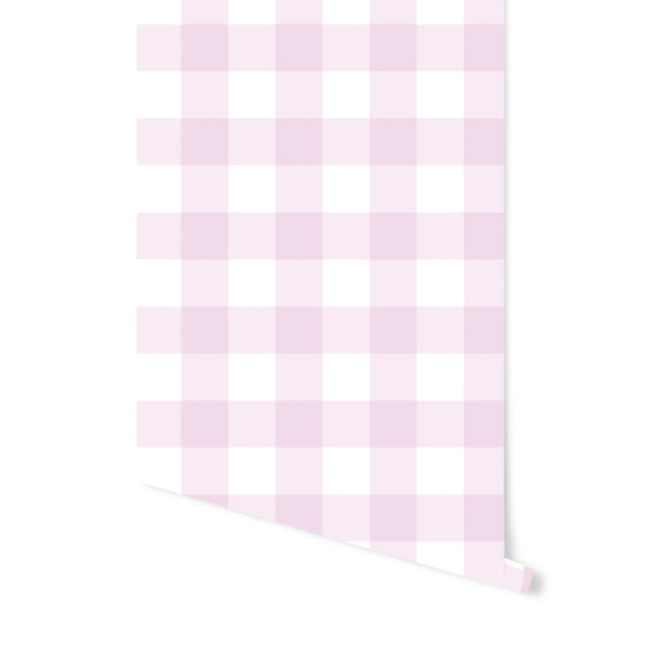 Bubblegum Pink Check Wallpaper WW2335