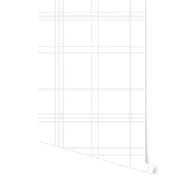 Asymmetric White Plaid Wallpaper/ Removable/ Peel and Stick/ Unpasted/ Pre-Pasted Wallpaper WW2338