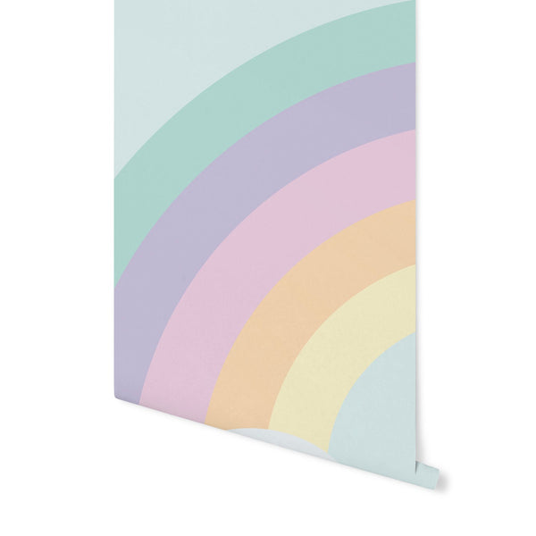 Wallpaper Rainbow Mural/ Minty Rainbow Wallpaper/ Removable/ Peel and Stick/ Unpasted Wallpaper/ Pre-Pasted Wallpaper WW2099