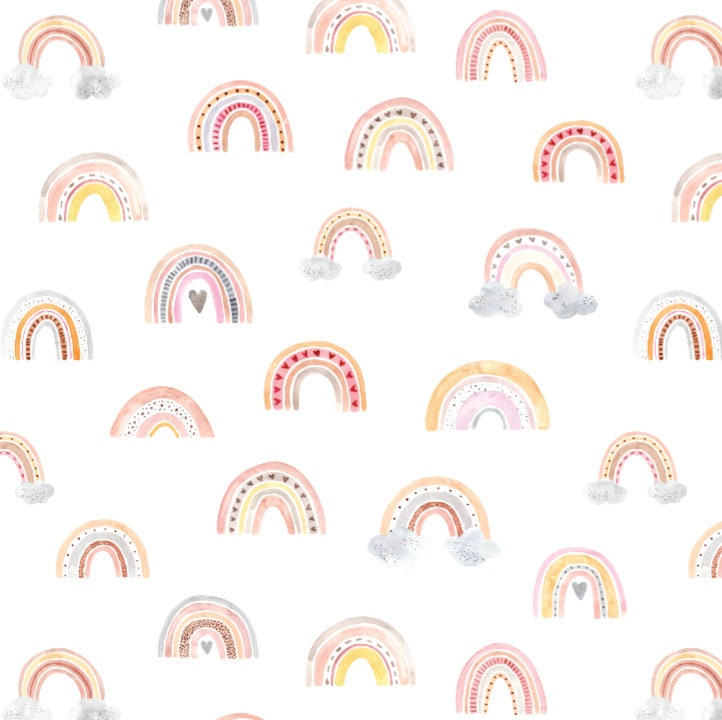 Wallpaper Rainbow/ Whimsical Boho Watercolor Rainbow Wallpaper/ Removable Wallpaper/ Peel and Stick/ Unpasted/ Pre-Pasted Wallpaper WW2069