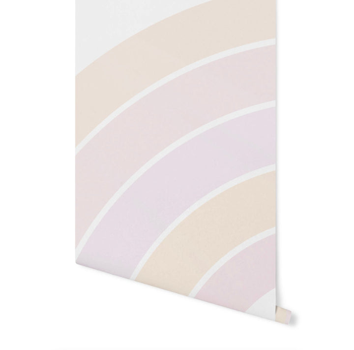 Wallpaper Pink Rainbow Mural/ Peachy Pastel Rainbow Wallpaper/ Removable Wallpaper/ Peel and Stick/ Unpasted/ Pre-Pasted Wallpaper WW20102