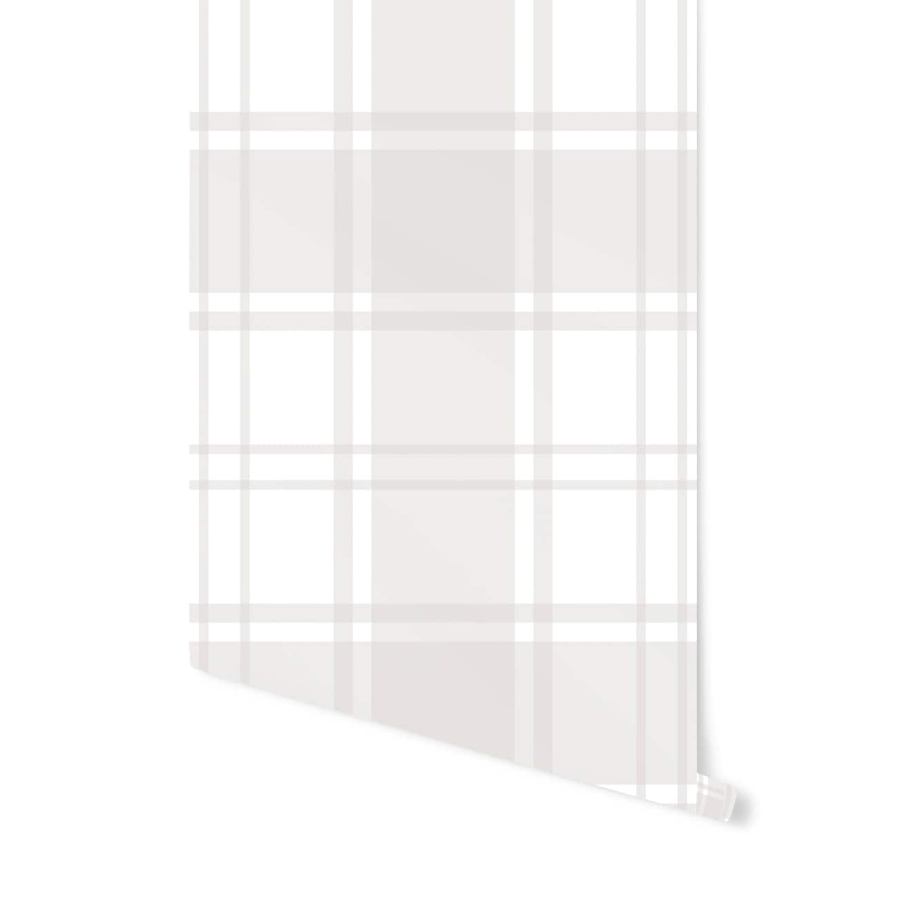 Wallpaper Plaid Gray/ Warm Gray Plaid Wallpaper/ Removable Wallpaper/ Peel and Stick Wallpaper/ Unpasted/ Pre-Pasted Wallpaper WW2026