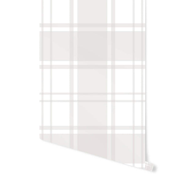 Wallpaper Plaid Gray/ Warm Gray Plaid Wallpaper/ Removable Wallpaper/ Peel and Stick Wallpaper/ Unpasted/ Pre-Pasted Wallpaper WW2026