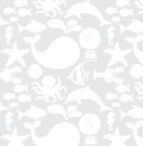 Peel and Stick Wallpaper Nursery/ Gray Sea Life Wallpaper/ Removable Wallpaper/ Unpasted Wallpaper/ Pre-Pasted Wallpaper WW1716