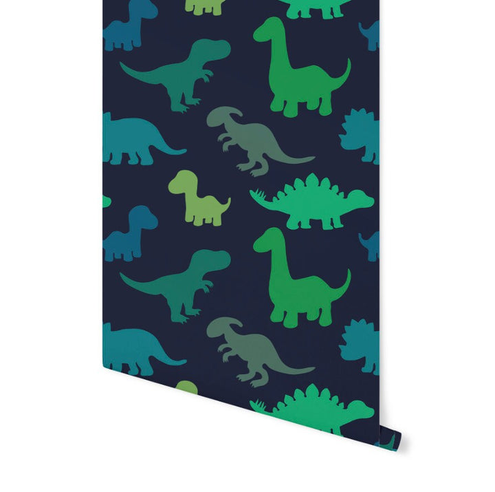 Peel and Stick Wallpaper Green/ Green Dino Wallpaper/ Removable Wallpaper/ Unpasted Wallpaper/ Pre-Pasted Wallpaper WW1851