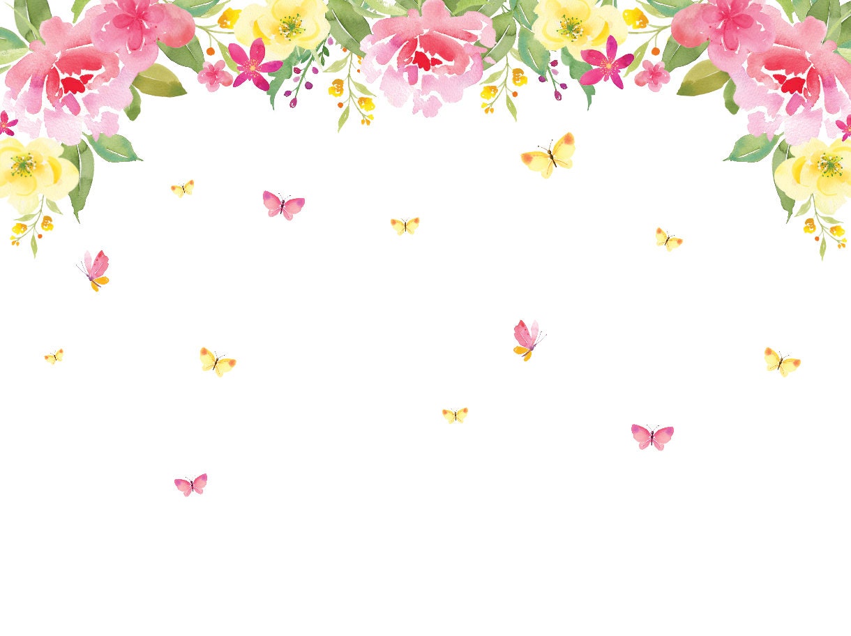 Peel and Stick Wallpaper Floral/ Butterfly Garden Wallpaper/ Removable Wallpaper/ Unpasted Wallpaper/ Pre-Pasted Wallpaper WW1945