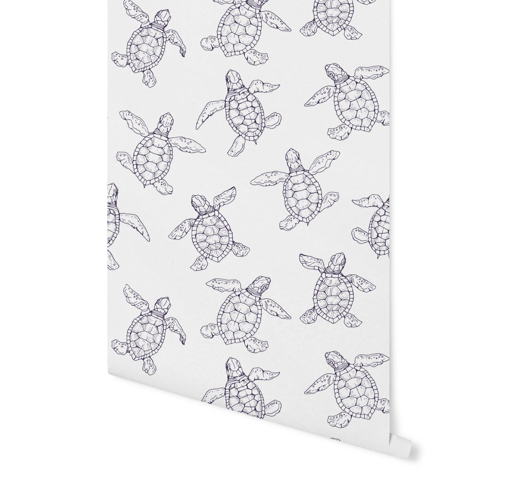 Baby Sea Turtles Wallpaper/ Removable/ Peel and Stick/ Unpasted/ Pre-Pasted Wallpaper WW2076