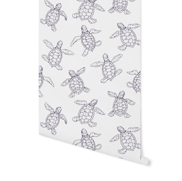 Baby Sea Turtles Wallpaper/ Removable/ Peel and Stick/ Unpasted/ Pre-Pasted Wallpaper WW2076