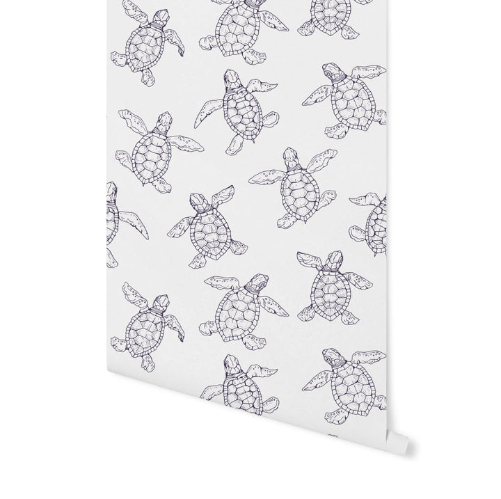 Baby Sea Turtles Wallpaper/ Removable/ Peel and Stick/ Unpasted/ Pre-Pasted Wallpaper WW2076