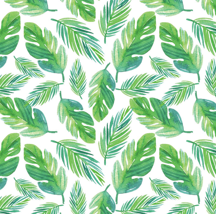 Palm Tree Leaves Tropical Green Coastal Wallpaper/ Removable/ Peel and Stick/ Unpasted/ Pre-Pasted Wallpaper WW1734