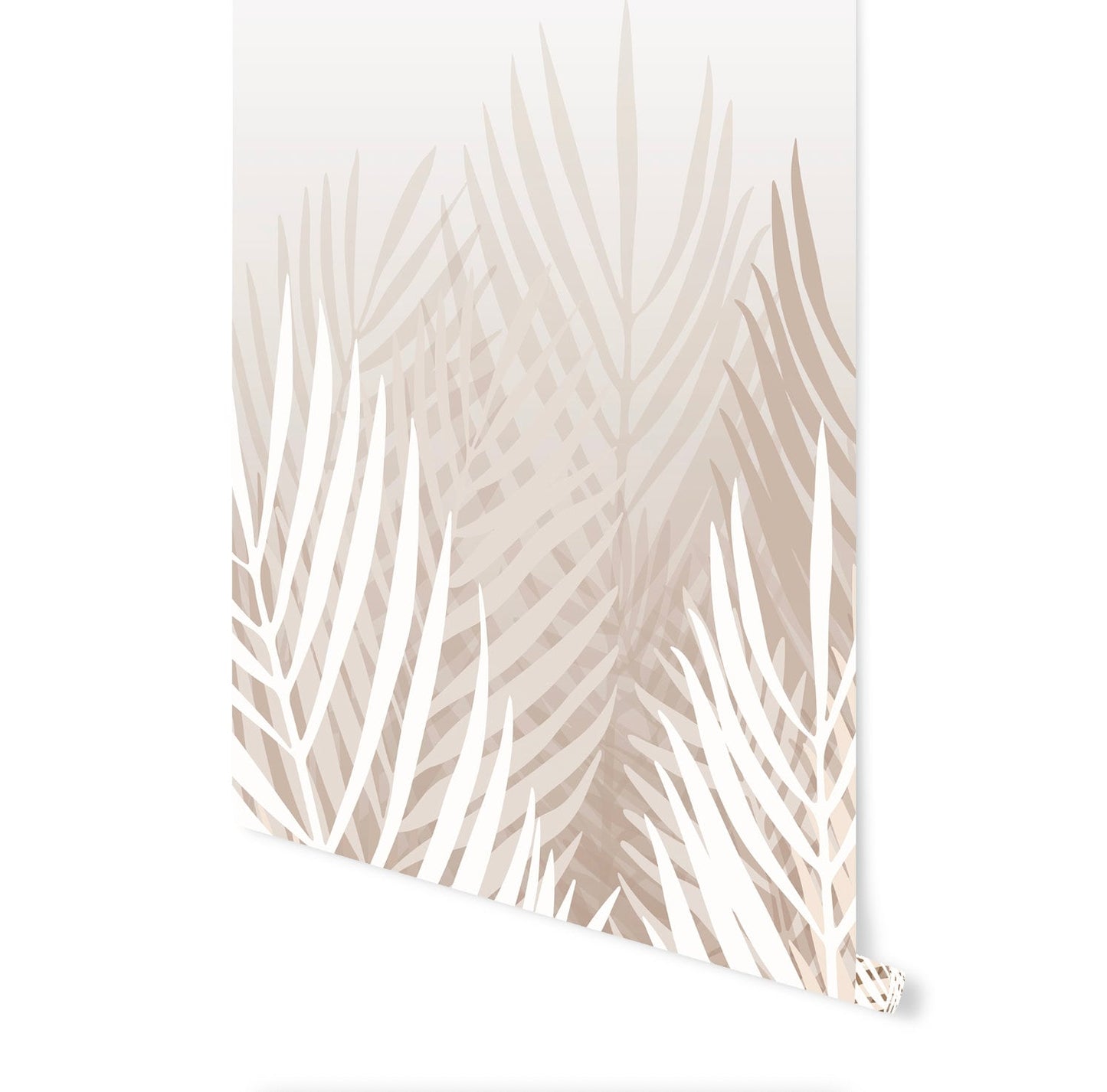 Cognac Palm Mural Tropical Coastal Palm Leaf Wallpaper Mural Removable/ Peel and Stick/ Unpasted/ Pre-Pasted Wallpaper WW2097