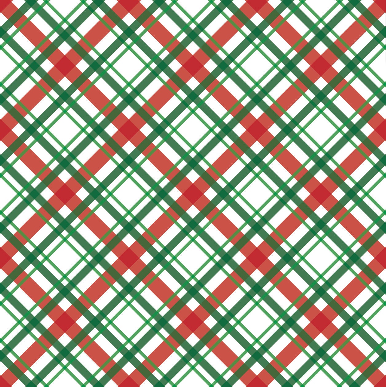 Diagonal Christmas Plaid Red and Green Wallpaper/ Removable/ Peel and Stick/ Unpasted/Pre-Pasted Wallpaper WW2405