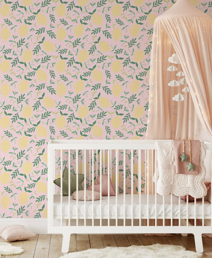 Blushing Pink Lemonade Wallpaper/ Removable Wallpaper/ Peel and Stick Wallpaper/ Unpasted Wallpaper/ Pre-Pasted Wallpaper WW2040