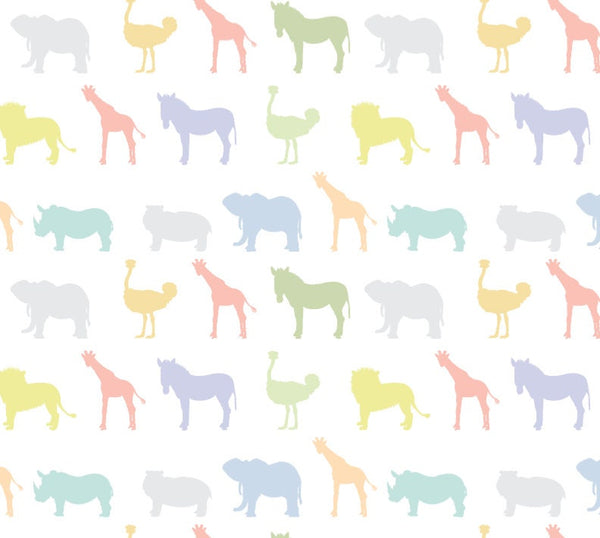 Pastel Safari Animals Wallpaper/ Removable Wallpaper/ Peel and Stick Wallpaper/ Unpasted Wallpaper/ Pre-Pasted Wallpaper WW1858