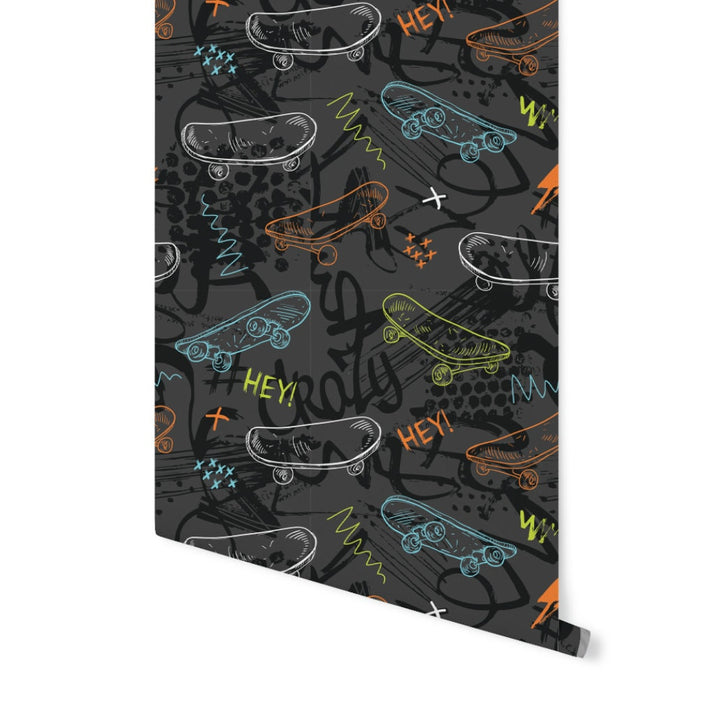 Skateboard Wallpaper/ Removable Wallpaper/ Peel and Stick Wallpaper/ Unpasted Wallpaper/ Pre-Pasted Wallpaper WW2159