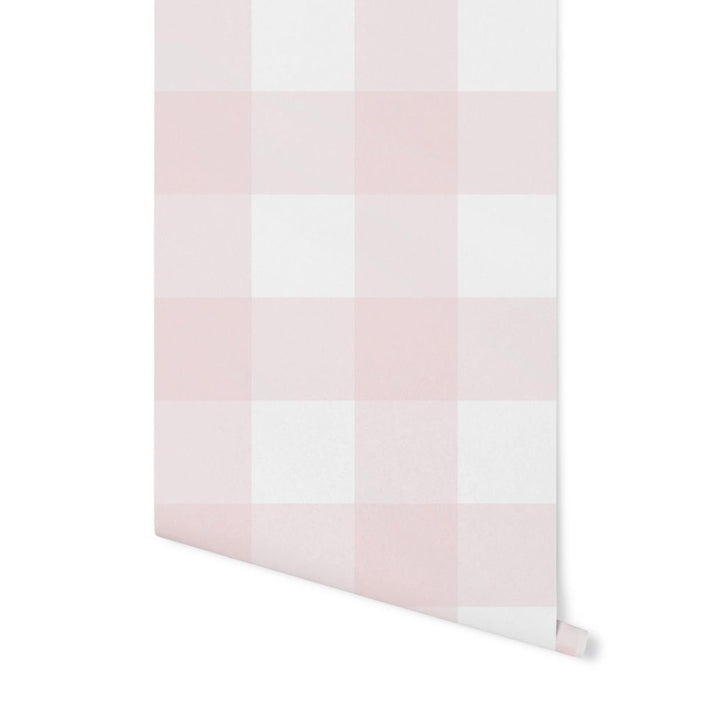 Wallpaper Check Plaid Pink/ Proposal Pink Buffalo Check Wallpaper/ Removable/ Peel and Stick/ Unpasted / Pre-Pasted Wallpaper WW2407