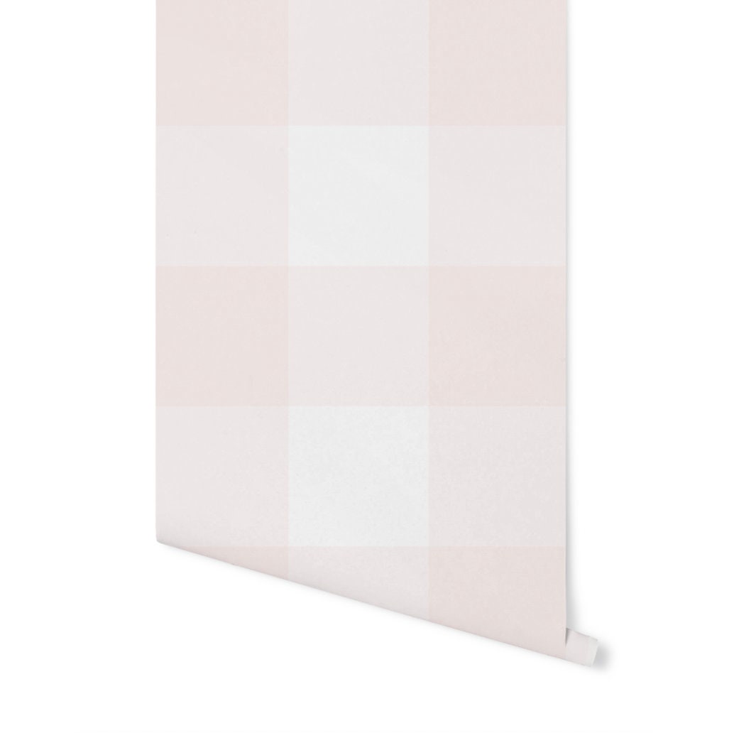 Wallpaper Check Plaid Pink/ Warm Pink Buffalo Check Wallpaper/ Removable/ Peel and Stick/ Unpasted / Pre-Pasted Wallpaper WW2110