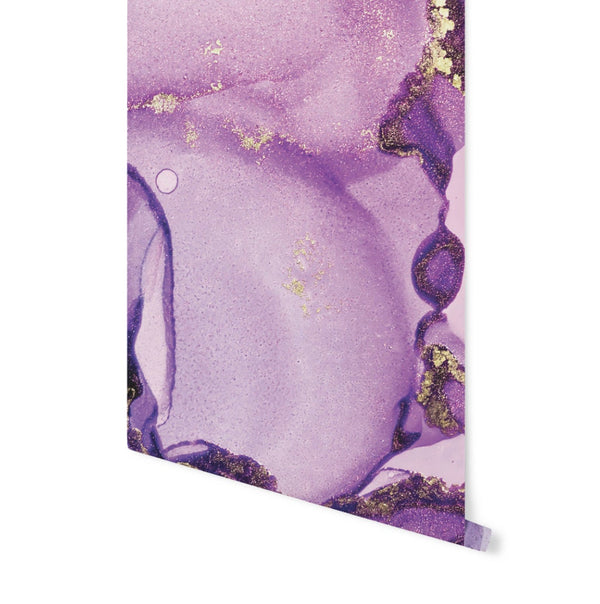 Peel and Stick Wallpaper Purple/ Purple Watercolor Abstract Mural Wallpaper/ Removable Wallpaper/ Unpasted/ Pre-Pasted Wallpaper WW2160
