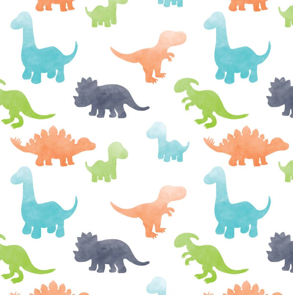 Peel and Stick Wallpaper Nursery/ Green and Gray Watercolor Dino Wallpaper/ Removable Wallpaper/ Unpasted Wallpaper/ Wallpaper WW2073