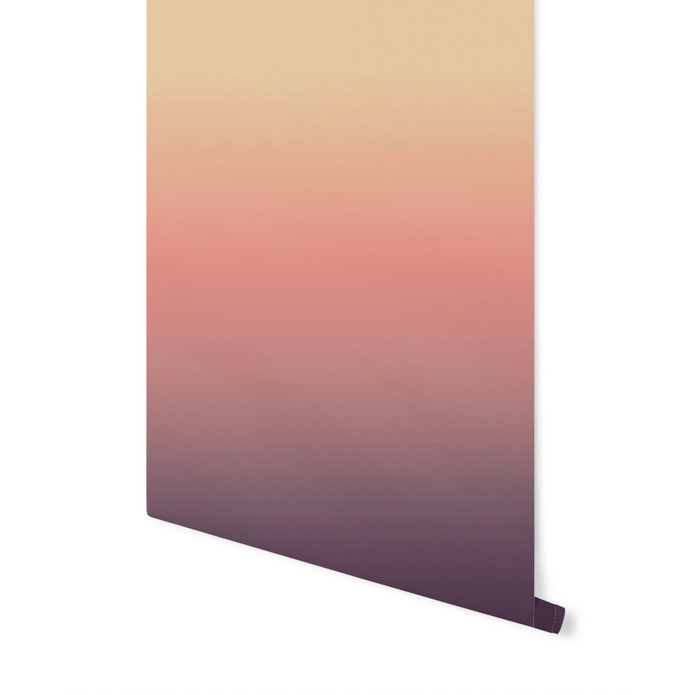 Wallpaper Ombre Boho/ Sun Kissed Plum Ombre Wallpaper/ Removable/ Unpasted/ Pre-Pasted Wallpaper WW2015