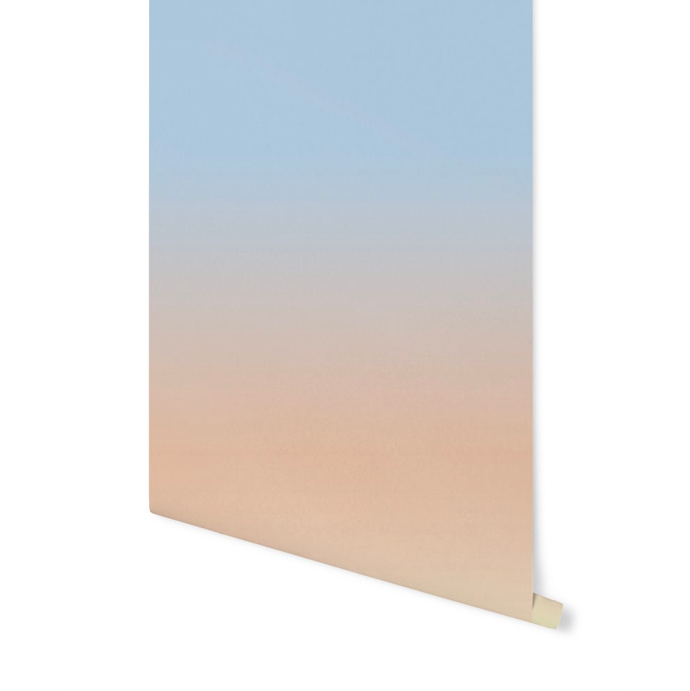 Wallpaper Ombre Orange Blue/ Peel and Stick Wallpaper/ California Sunset Ombre Wallpaper/ Removable Wallpaper/ Unpasted/ Pre-Pasted WW1906